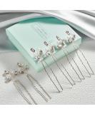 Sooshin 6-Piece Bridal Hair Pins Set - Pearl and Rhinestone Wedding Hair Accessories - Rose Gold Crystal Hair Pins for Brides and Bridesmaids - Buy Online on SooperMarket.com