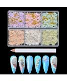 BAIYIYI 3D Flower Nail Charms & Caviar Beads Set - DIY Nail Decoration Kit with Pickup Pencil, 6 Colors - Acrylic Resin Flowers & Metal Ball Beads for Nail Art - Buy Online on SooperMarket.com