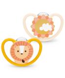 Nuk Space Schnuller Pacifier - BPA-Free Silicone Extra Ventilation 18-36 Months Lion & Sun Design 2 Beige Pieces - Buy Online on SooperMarket.com