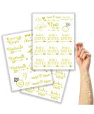 Bride to Be Temporary Tattoos - 50 Gold Metallic Designs for Bachelorette Party, Waterproof & Non-Toxic - Buy Online on SooperMarket.com