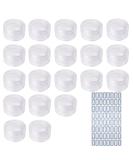 20-Piece Cosmetic Sample Set | 5g Round Plastic Jars with Screw Cap & Stickers - Ideal for Travel & Storage - Buy Online on SooperMarket.com