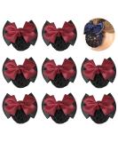 TXIN 9 Pieces Women Hair Snood Net Bun Cover Knit Hairnet  Satin Bow Crochet Bowknot Snood Barrette Mesh Work Hairnets Clip Hair Accessories for Womens Girls  Non-slip Red Net Bun Snood - Buy Online on SooperMarket.com