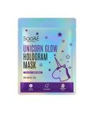 Soo'AE Unicorn Glow Hologram Mask - Clarifying Brightening Hydrating Foil Mask with Charcoal, Niacinamide, and Witch Hazel - Buy Online on SooperMarket.com