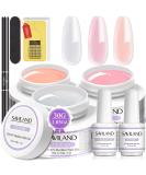 Saviland Build-Up Gel for Geln gel - 3Pcs 30g Clear Pink Nude Hard Gel Set with 100 Nail Shapes & Brush - Ultimate Nail Art Manicure Kit - Buy Online on SooperMarket.com