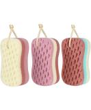 Dravency 3 Pieces Bath Sponge Foam Loofah Sponge Body Scrubber Shower Sponge for Women and Men Large Size No Disintegrated No Mould - Buy Online on SooperMarket.com