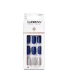 KISS IMPRESS PRESS-ON Manicure Daydream medium square with pureefit technology contains cleaning pad mini file manica straps and 30 artificial nails - Buy Online on SooperMarket.com