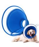 YUNXANIW XL BLUE Dog & Cat Recovery Cone Collar | Soft Elizabethan Collar for Surgery | Adjustable Breathable Mesh Recovery Collar for After Surgery - Buy Online on SooperMarket.com