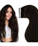 Laavoo 70cm Darkest Brown Real Hair Tape Extensions - 20 Pcs 65g Skin Weft Long Lasting #2 - Buy Online on SooperMarket.com
