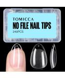 TOMICCA Short Almond Nail Tips - 240Pcs Half Matte Soft Gel & Acrylic Pre-Shaped Full Cover Nails for Nail Extensions - 12 Sizes Available - Buy Online on SooperMarket.com