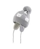 LANGZHEN Toddler Kids Winter Hat Earflap Knit Cap | Fleece Lined Beanie for Baby Boys Girls 2-4 Years - Light Grey-Bear - Buy Online on SooperMarket.com