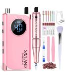 SAVILAND Electric Nail Drill - 40000RPM Professional Pink Nail Filer with 13 Bits for Acrylic Gel & Dip Nails | Home Salon Tool - Buy Online on SooperMarket.com