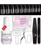Saviland Gel X Nail Kit - 4-in-1 Nail Glue Gel with 36W Curing Lamp and 500PCS Coffin Nail Tips | DIY Nail Extension Home Kit for Women - Buy Online on SooperMarket.com