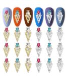30pcs Mix Gold and Silver Nail Charms - Triangle and Drop Shape 3D Nail Jewelry for Acrylic Nails Art - DIY Crafts Accessory for Women and Girls - Buy Online on SooperMarket.com