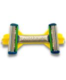 Twinshaver Bald Shaver 0mm | 4 Razor Blades Cut Protection & 80% Time Saving Body & Head Razor for Men & Women - Yellow/Silver - Buy Online on SooperMarket.com
