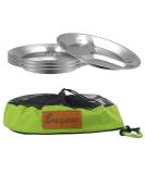 Bisgear 10.25 Stainless Steel Divided Plates Pack of 4 - BPA Free Sectioned Plates for Camping - Lightweight with Mesh Travel Bag - Buy Online on SooperMarket.com