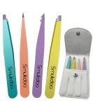 Smukdoo Professional 4 Pcs Eyebrow Tweezers Set for Ingrown Hair Removal Eyelash Extension Eyebrows Plucking Tweezers(Multi-Colored) - Buy Online on SooperMarket.com