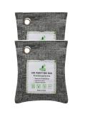 Lijuang Air Purifier Bag - 2 Pack (2x100g) | Natural Bamboo Activated Carbon Odor Remover for Car Home & Bedroom | Freshen Air in Apartments & Cupboards - Buy Online on SooperMarket.com