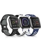 Witzon Sport Bands for Fitbit Versa 2/Lite, Breathable Silicone Replacement Wristbands - Large Black/Gray/White/Blue, Compatible with Versa Smartwatch - Men/Women - Buy Online on SooperMarket.com