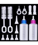 Tondiamo 16-Piece Pet Feeding Bottle Kit | Kitten Milk Replacer & Puppy Feeder Set with Replacement Nipples | Nursing Supplies for Newborn Small Animals - Blue/Pink - Buy Online on SooperMarket.com