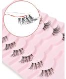 Onlyall Natural Lashes Half Lashes Natural Look False Eyelashes Wispy Lashes Natural Half Eyelashes Clear Band Lashes Pack 3D Faux Mink Lashes 7 Pairs C03 (6MM-15MM) - Buy Online on SooperMarket.com