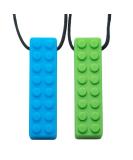 Tilcare Chew Chew Sensory Necklace Best for Kids or Adults That Like Biting or Have Autism Perfectly Textured Silicone Chewy Toys - Chewing Pendant for Boys & Girls - Chew Necklaces Blue and Green - Buy Online on SooperMarket.com
