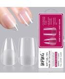 240pcs Short Almond & Square INPING Soft Gel Full Cover Nail Tips - French Acrylic Fake Nails for Manicure Salons - Pre-Shaped Mix Artificial Clear Gel Extensions with Box - Buy Online on SooperMarket.com
