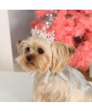 Lovelyshop Royal Tiger Crouncey Diamond Pearls - X Small Silver Crown for Dogs & Cats | Stylish Hair Accessories - Buy Online on SooperMarket.com