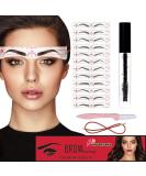 Eyebrow Stencil & Eyebrow Setting Gel  30 Eyebrow Shaper Kit  Reusable Eyebrow Template With Strap  Waterproof Eyebrow Repair Liquid  Brows Styling Brow Fix Gel Beauty Makeup - Buy Online on SooperMarket.com