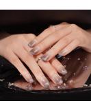 DANNI & TONI 28 Stickers Semi Cured Nail Wraps Soft Self-Adhesive Gel Nail Stickers Salon-Quality Gel Nail Polish Strips Manicure Stickers Set(Midnight Mirage) Gradient French Tip Cat's Eye - Buy Online on SooperMarket.com