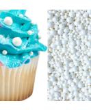 White Edible Sugar Beads - Beach Seaside Pearls Cake Cupcake Dessert Decoration - 4oz - Buy Online on SooperMarket.com