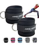 AOHO MOOON Comfortable Adjustable Padded Ankle Wrist Cuffs Neoprene Padded Straps D-Ring Glute Kickback for Cable Machine, Ideal for Glutes Exercises Black - Pair - Buy Online on SooperMarket.com