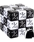24 Pieces MTG Dice Counters Token Buff Dice Set with Velvet Pouches D6 Cube Dice for Magic The Gathering CCG Card Games Accessory(Black  White) - Buy Online on SooperMarket.com
