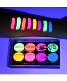 MEICOLY Glow UV Blacklight Face Paint, 8 Bright Colors Neon Fluorescent Body Painting Palette,Water Activated Eyeliner,Water Based Makeup Glow In The Dark Halloween Washable for Kids Adult Body Paint 01 Fluorescent Body Paint - Buy Online on SooperMarket.com