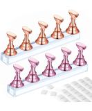 2 Set Acrylic Nail Practice Stand - Magnetic Nail Tip Art Display Holder with Reusable Adhesive Putty - Rose Golden & Metal Pink - Ideal for Home Salon - Buy Online on SooperMarket.com