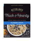 Better Oats Thick & Hearty Whole Grain Instant Oatmeal with Flax Seeds Blueberry Muffin Flavor - 15.1 Oz Box (Pack of 6) - Buy Online on SooperMarket.com