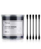 tifanso 200 Count Black Cotton Swabs Natural Black Double Tipped Cotton Buds Cruelty-Free Ear Swabs Chlorine-Free Hypoallergenic - Buy Online on SooperMarket.com