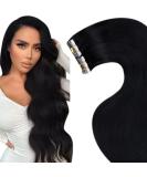 Buy Laavoo Invisible Tape-in Extensions | Real Black Hair Seamless 50cm 20pcs Remy Skin Weft - Buy Online on SooperMarket.com