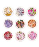 3D Flower Nail Stickers  450Pcs Holographic Simulation Flower Leaf Nail Glitter Sequin Acrylic Paillettes  Sparkle Nail Glitter for Nail Art Decoration Wood flower-9 - Buy Online on SooperMarket.com