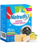 NATRUTH Garbage Disposal Cleaner Deodorizer Tablets 24 Pack - Lemon Fresh Formula Disposer Freshener Natural Kitchen Drain Cleaning Tablet - Buy Online on SooperMarket.com