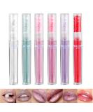 6PCS Luminous Lip Gloss Set - Shimmery Glitter & Hydrating Lipsticks in Berry Pink Nude Red Purple Orange - Lightweight Moisturizer for Gorgeous Lips - Buy Online on SooperMarket.com