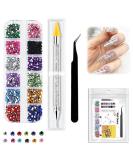 1500 PCS Flat Back Crystal Rhinestones Set with Tweezers and Picker Pen - Professional Nail Art Gems for Salon & Craft Decoration - Buy Online on SooperMarket.com