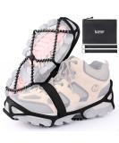 Sfee Ice Cleats - Anti-Slip Snow Grips Crampons for Shoes/Boots | Portable Traction for Walking, Climbing, Hiking, Fishing | Outdoor Running Gear with 2 Velcro Straps - Black (Large) - Buy Online on SooperMarket.com