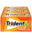 Trident Tropical Twist Sugar Free Chewing Gum with Xylitol 14 Sticks 39 g - Buy Online on SooperMarket.com