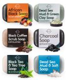 O Naturals 6 PCS Black Soap - Women & Men's Bar Soap  Men's Soap Bar  African Black Soap w/Moisturizing Shea Butter  Charcoal Soap Helps Acne Prone Skin  Organic & Natural Soap for Men & Women  4oz Black Soap Collection ... - Buy Online on SooperMarket.com
