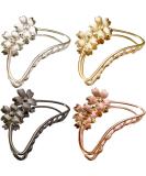 TANG SONG 4PCS Double Flower Shaped Metal Hair Claw Clips Set - Women's Hair Catch Barrette Jaw Clamp for Thick Hair (Silver, Gold, Rose Gold, Black) - Buy Online on SooperMarket.com