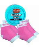 Bodiance Moisturizing Gel Heel Socks 2 Pairs Pink Large + O'keeffe's Healthy Feet Foot Cream Bundle - Buy Online on SooperMarket.com