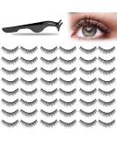Nuogo 24 Pairs Reusable Self Adhesive Eyelashes No Glue or Eyeliner Needed False Eyelashes Natural Look Easy to Apply Eye Lashes with Fake Eyelash Extension Applicator Tool  Black - Buy Online on SooperMarket.com