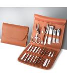 16pcs Stainless Steel Professional Nail Clippers Manicure Set Manicure & Pedicure Care Tools Set Grooming Kit for Thick Fingernail Toenail Men Women Travel Nail Clipper Set with Portable Folding Bag - Buy Online on SooperMarket.com
