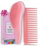 Detangle Hair Brush and Wide Tooth Comb Set for Women and Kids - Lily England (Lilac Pink) - Buy Online on SooperMarket.com