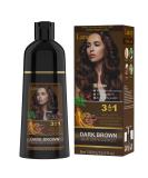 Dark Brown Hair Dye Shampoo - 3 In 1 Instant Gray Coverage | Herbal Hair Color for Men & Women (500mL - Buy Online on SooperMarket.com